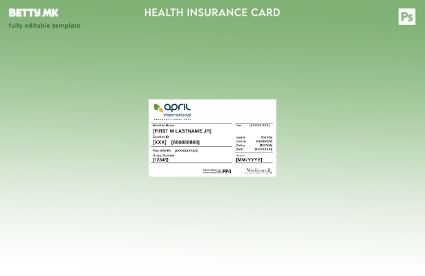 Модерен стил шаблон за картичка за здравствено осигурување на Венецуела